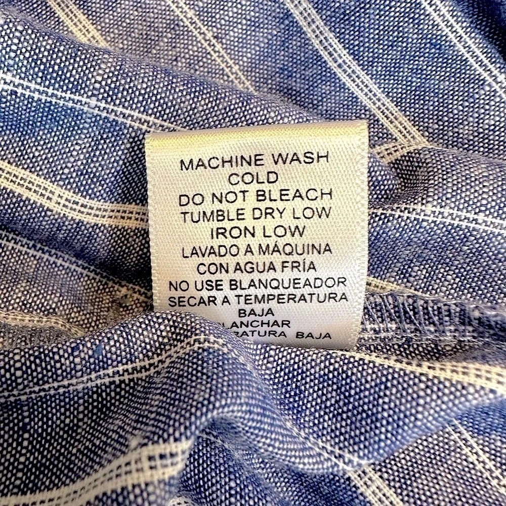 Love Tree High Waist Blue and White Stripe Paper Bag Shorts Size Medium NWOT - Picture 5 of 10